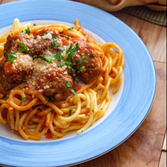 Meatballs Parm Pasta.