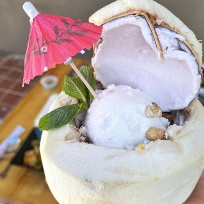 Coconut Ice Cream with Sticky Rice.