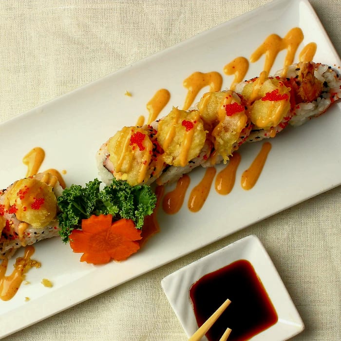 Crispy Rock Shrimp Roll.