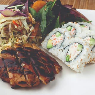 California Roll (6 Pieces) and Chicken Breast Plate