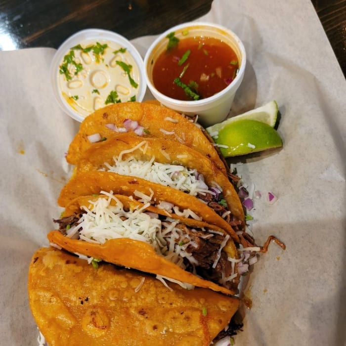 4 Tacos De Birria with Consomé.