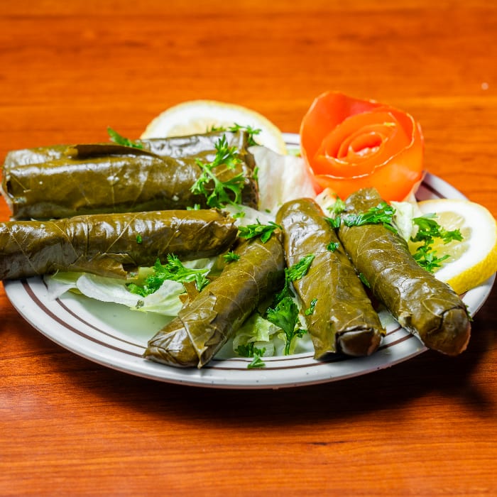 Stuffed Grape Leaves Appetizer.