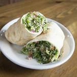 Tabouli and Feta Cheese Pita Roll.