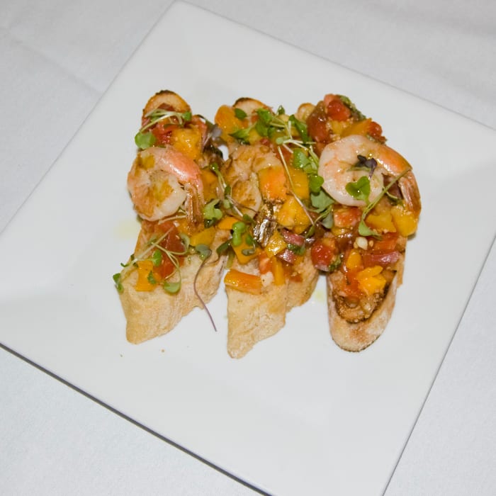 Bruschetta Con Gamberoni.