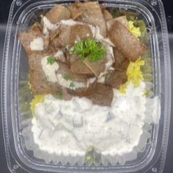Lamb and Beef Gyro Rice Bowl.