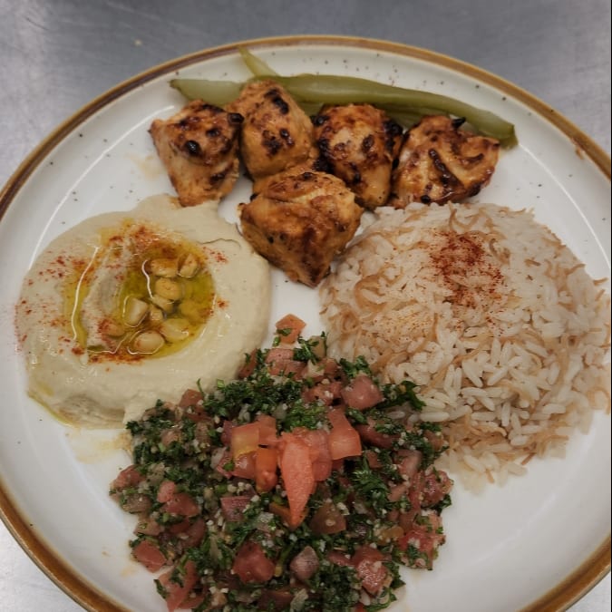 Chicken Kebab Souvlaki Combo.