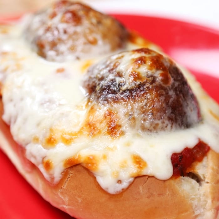 Meatball Parmigiana Sub.