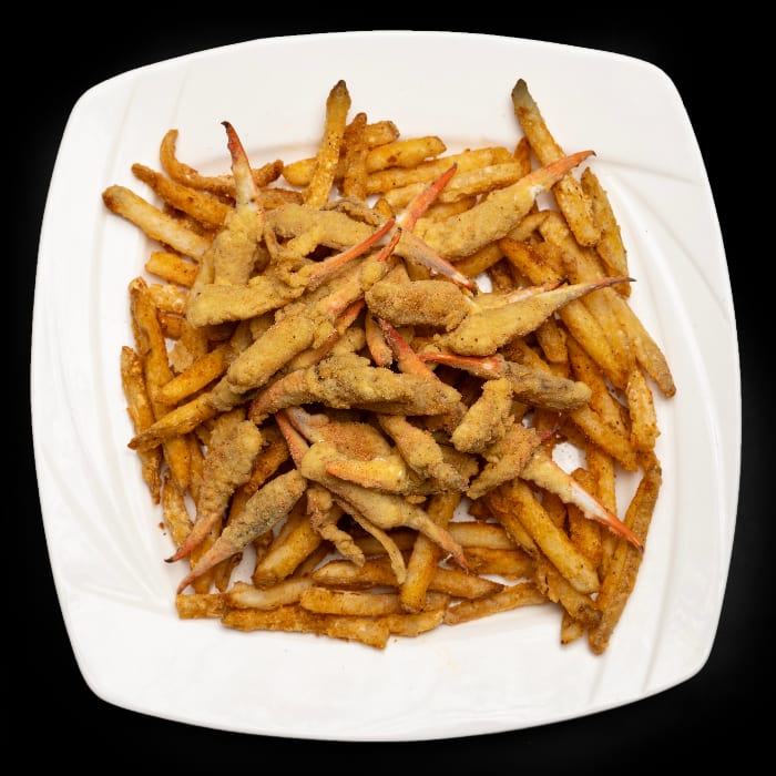 Fried Crab Claws with Fries.
