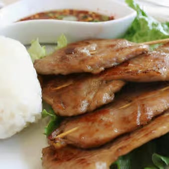 46. Grill Pork with Sticky Rice.