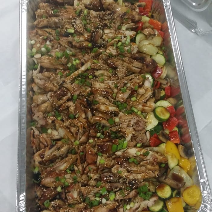 Grilled Teriyaki Chicken (Half Tray  7-10 people).