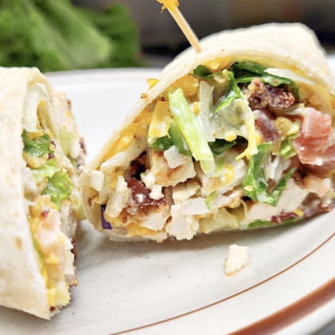 Chicken Strip Bacon Wrap.