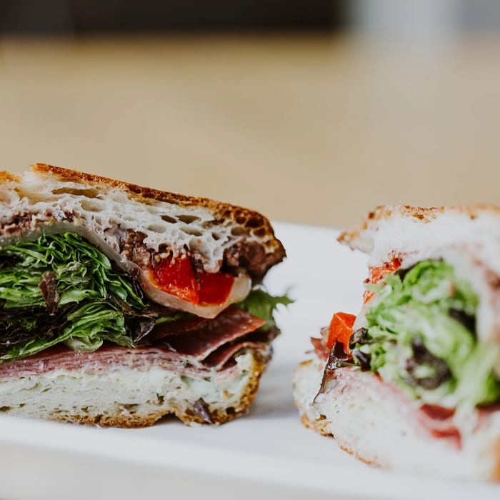 Salami & Artichoke Sandwich.