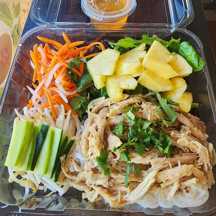 Shredded Rotisserie Chicken Bánh Mì Bowl (Gluten Free).