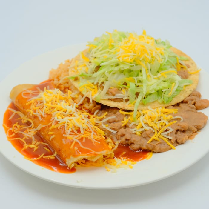 Combo#4 Tostada & Enchilada.