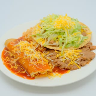Combo#4 Tostada & Enchilada