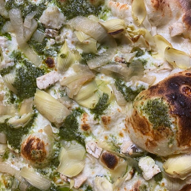 Pesto Chicken Pizza.