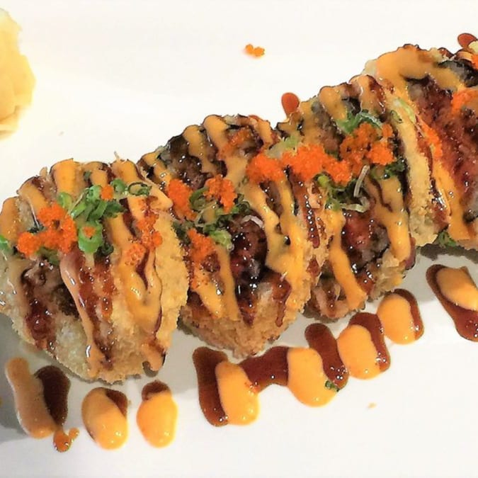 Crispy Spicy Salmon Roll.