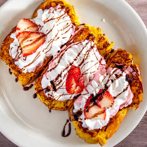 Cream Cheese, Strawberry 3 Piece French Toast.