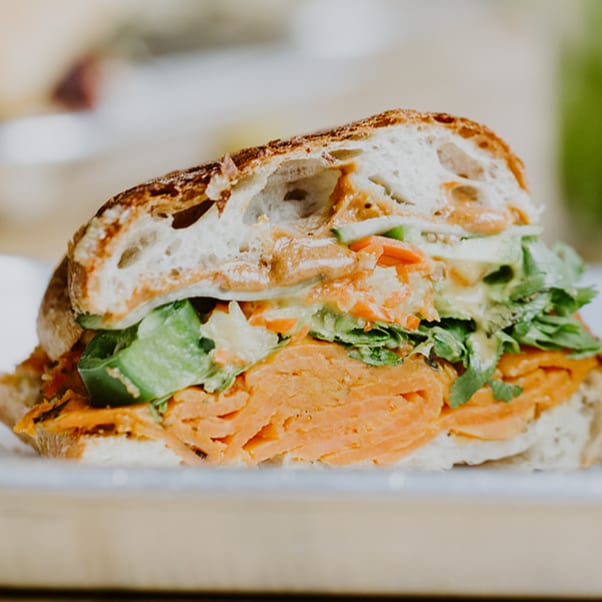 Massaman Curry Vegan Banh Mi Sandwich.