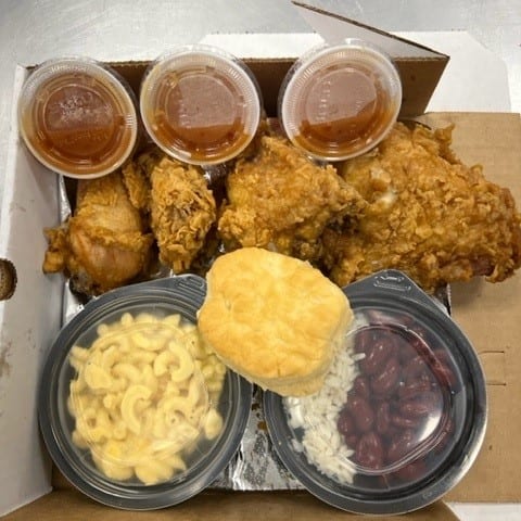 Breast, Wing, Leg and Thigh Dinner.