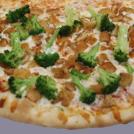 Chicken Broccoli Pizza.