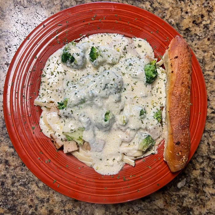 Chicken & Broccoli Alfredo.