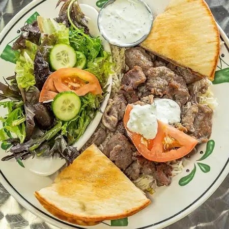 Beef & Lamb Gyro Plate.
