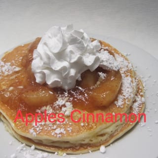 3Apple Cinnamon Pancake with Whipped Cream and Powdered Sugar