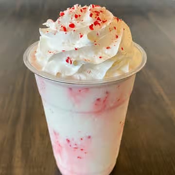 Peppermint Bark White Mocha Frappe.