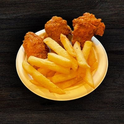 Chicken Wings & Fries.