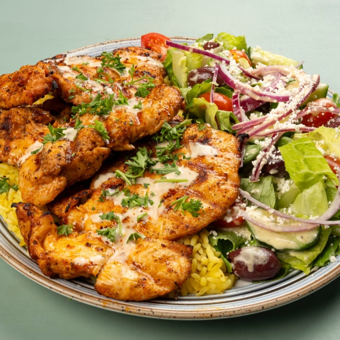 Chicken Shish Kabob Combo Plate.