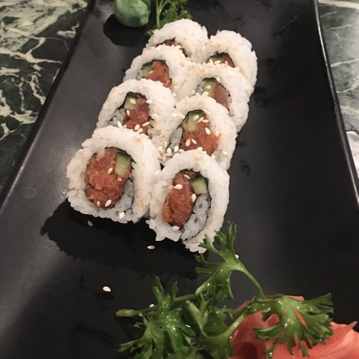 Spicy Tuna Roll & Chicken Teriyaki.