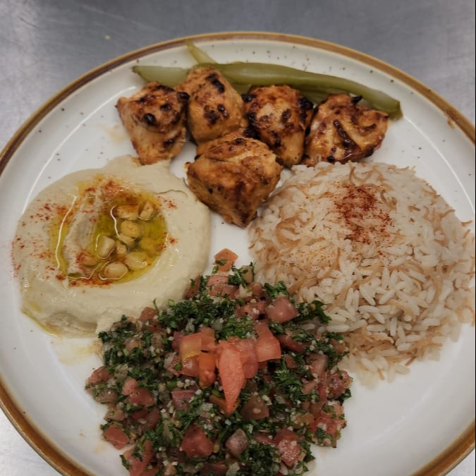 Chicken Kebab Souvlaki Combo.