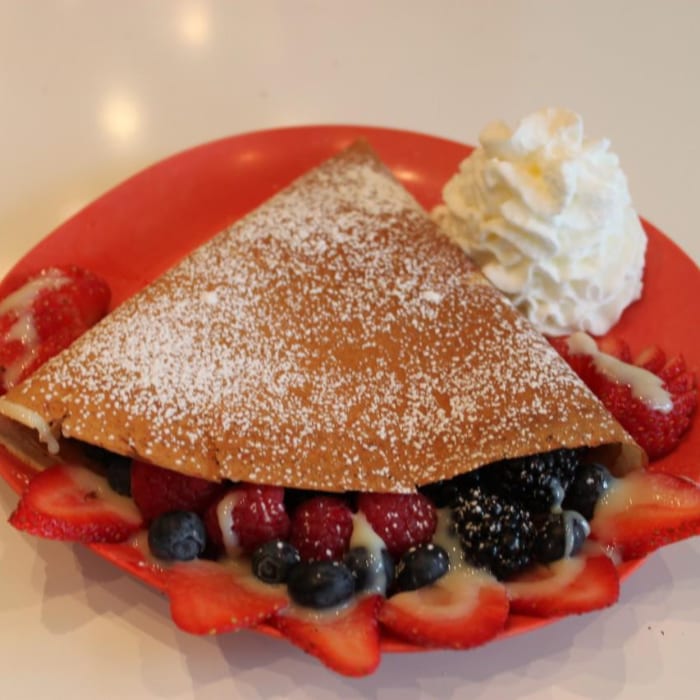 Cream Cheese and Fresh Berries Crepe.