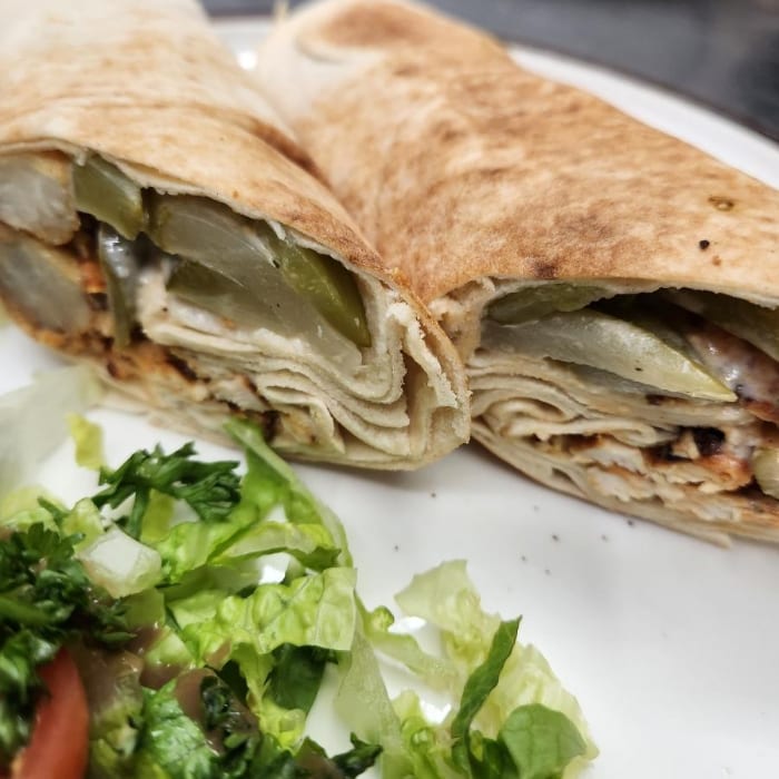 Myrna's Chicken Pita Wrap.