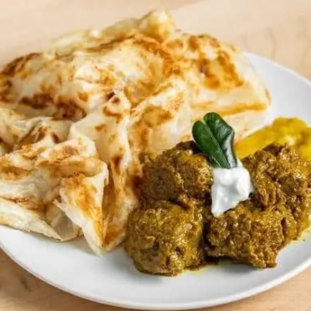 Roti Canai with Curry Lamb.