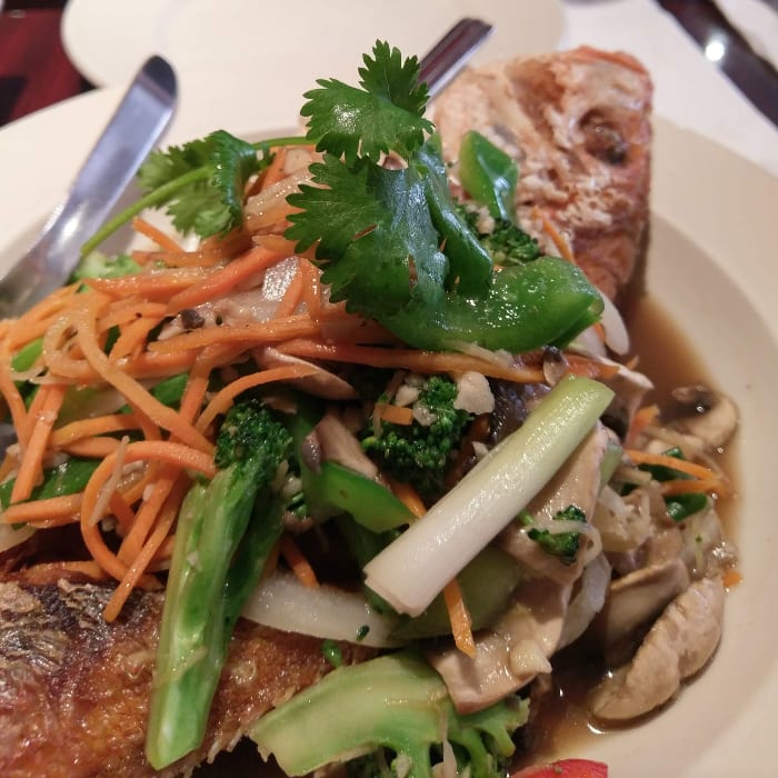 Crispy Whole Red Snapper.