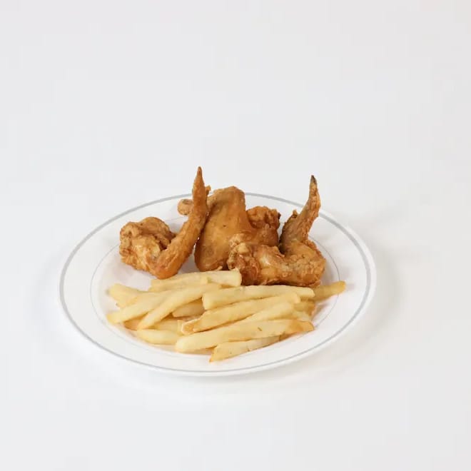 3 Whole Wings & Fries.