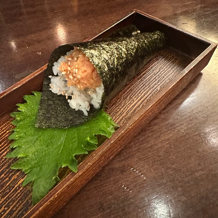 Spicy Tuna Hand Roll.