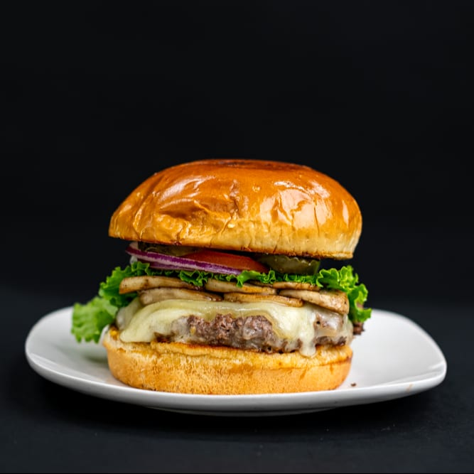 Mushroom and Swiss Burger.