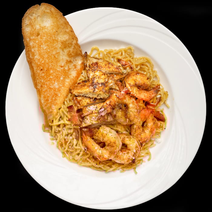 Parmesan Garlic Egg Noodles.