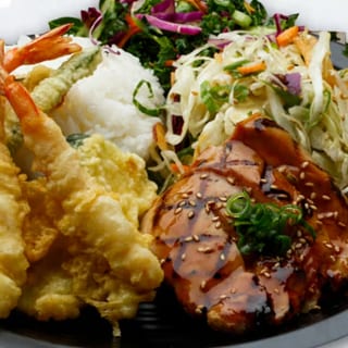 Tempura and Steak Plate