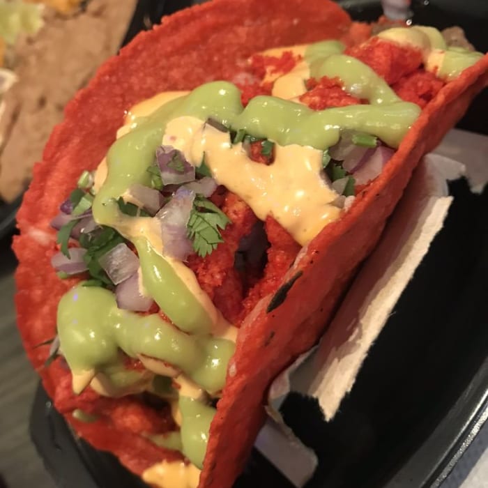 "What-The-Mala" Hot Cheeto Taco.