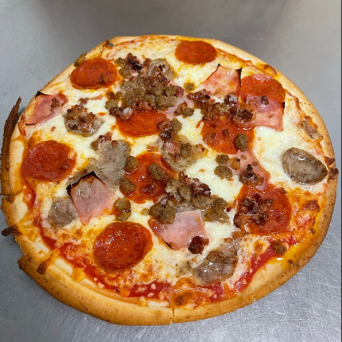 Meat Lover's Gluten Free Pizza.
