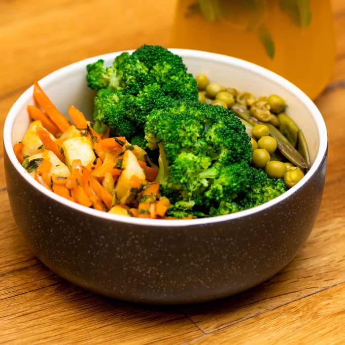 Steamed Mixed Vegetables.