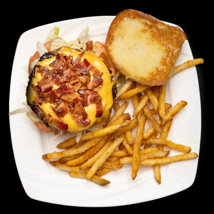 1/2 Lb Angus Bacon Cheeseburger.