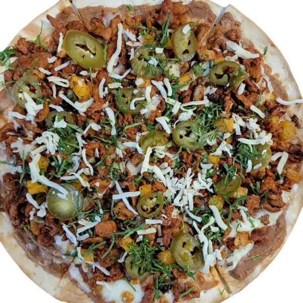 Al Pastor Oaxaca Pizza.